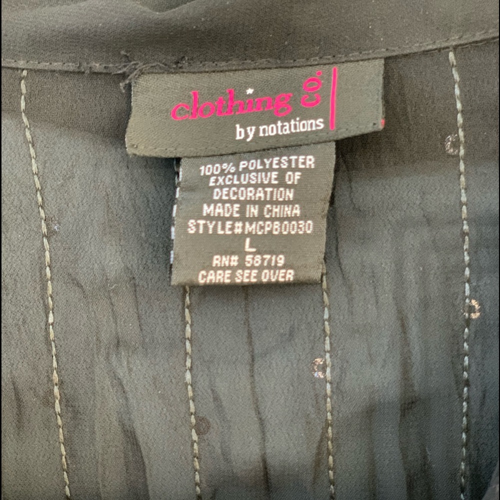 Notations - Blk ruffled, crinkled, sequins - $17 - Picture 2 of 3